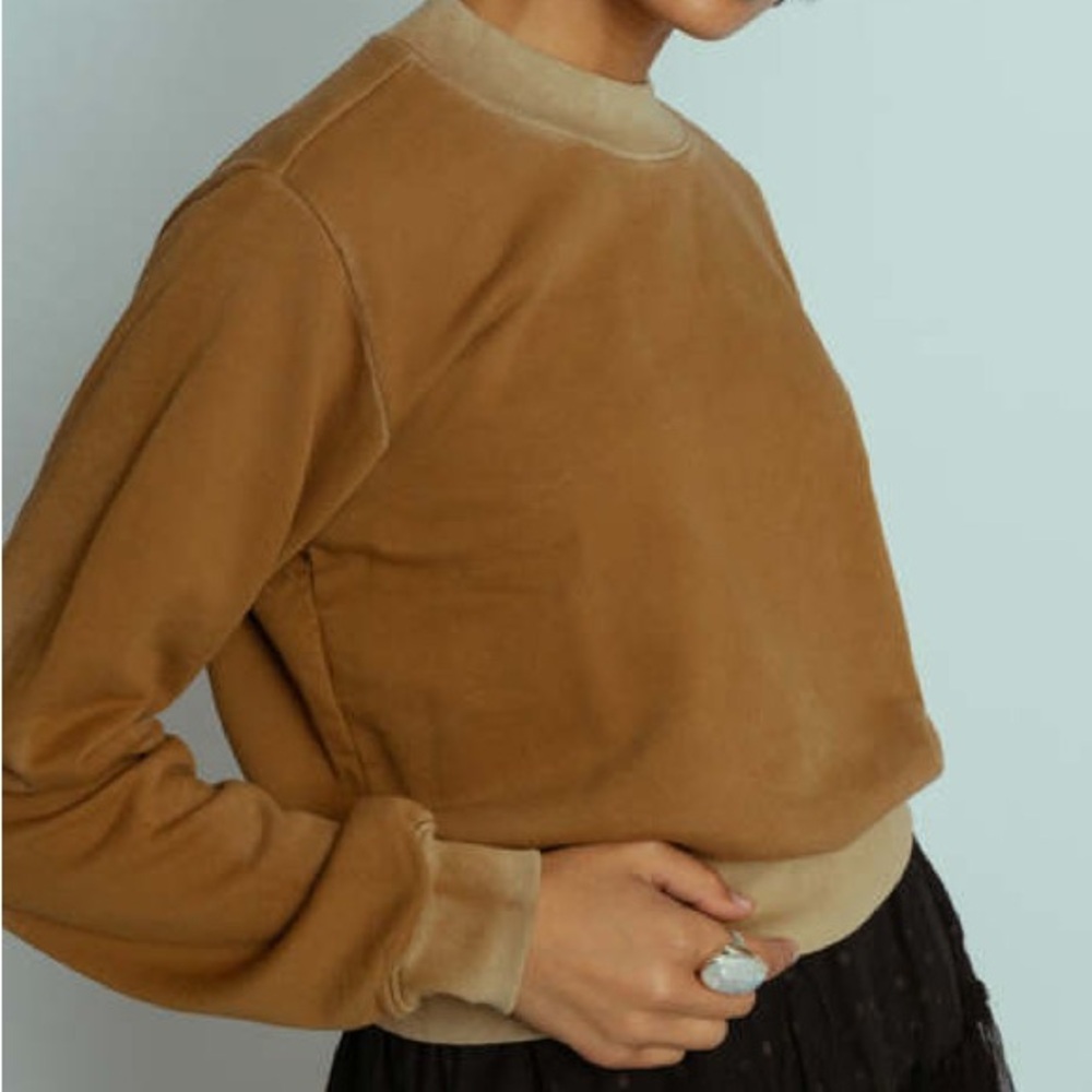 Cotton Citizen Milan French Terry Crewneck Sweatshirt  - Vintage Burnt Honey
